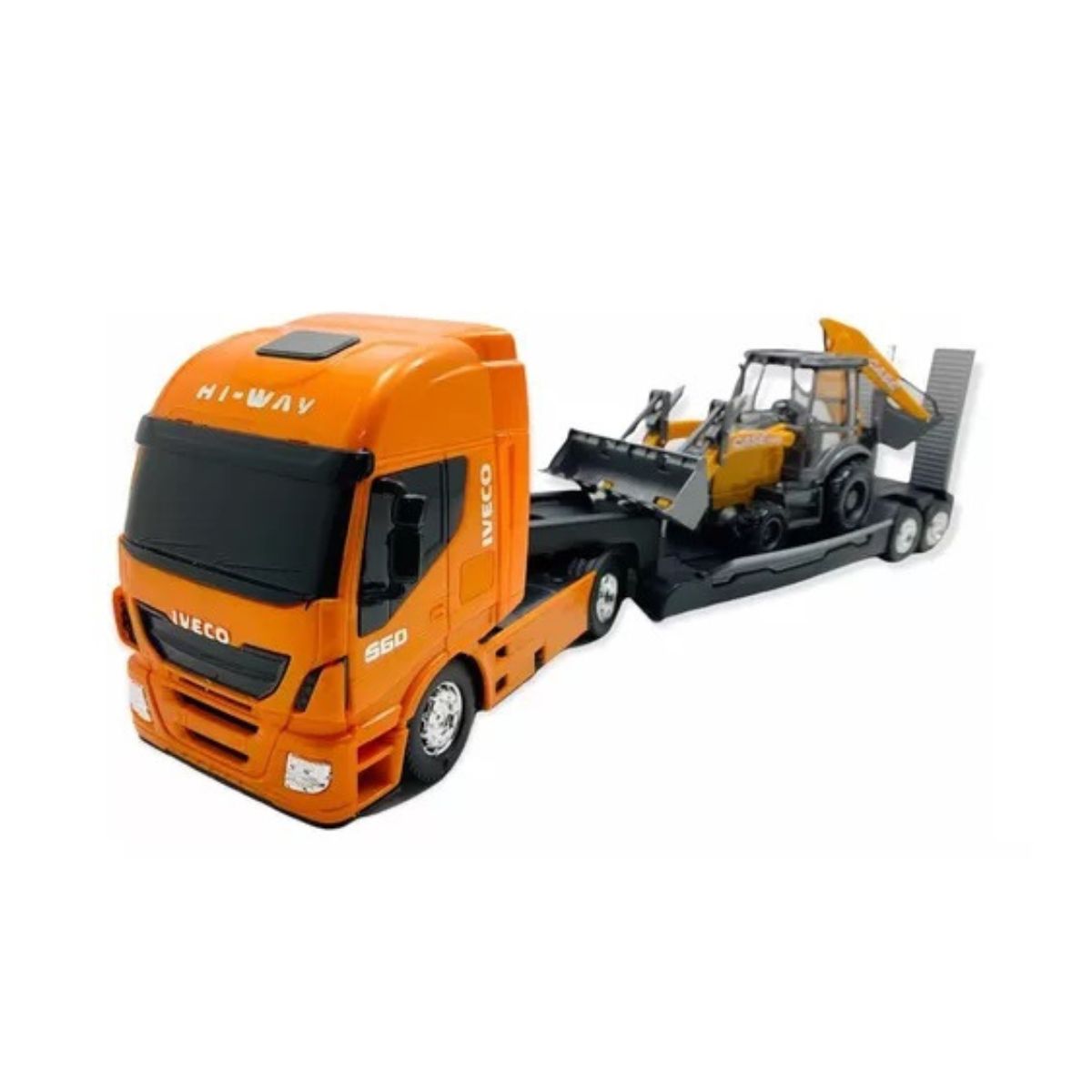 Brinquedo Caminhão Iveco Retroescavadeira Laranja - Usual Brinquedo Caminhão Iveco Retroescavadeira Laranja - Usual